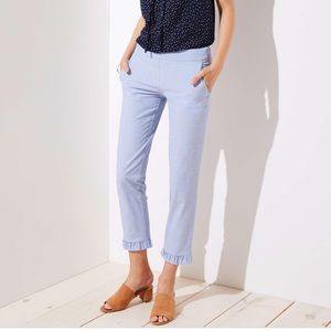 LOFT Blue Ruffle Pant